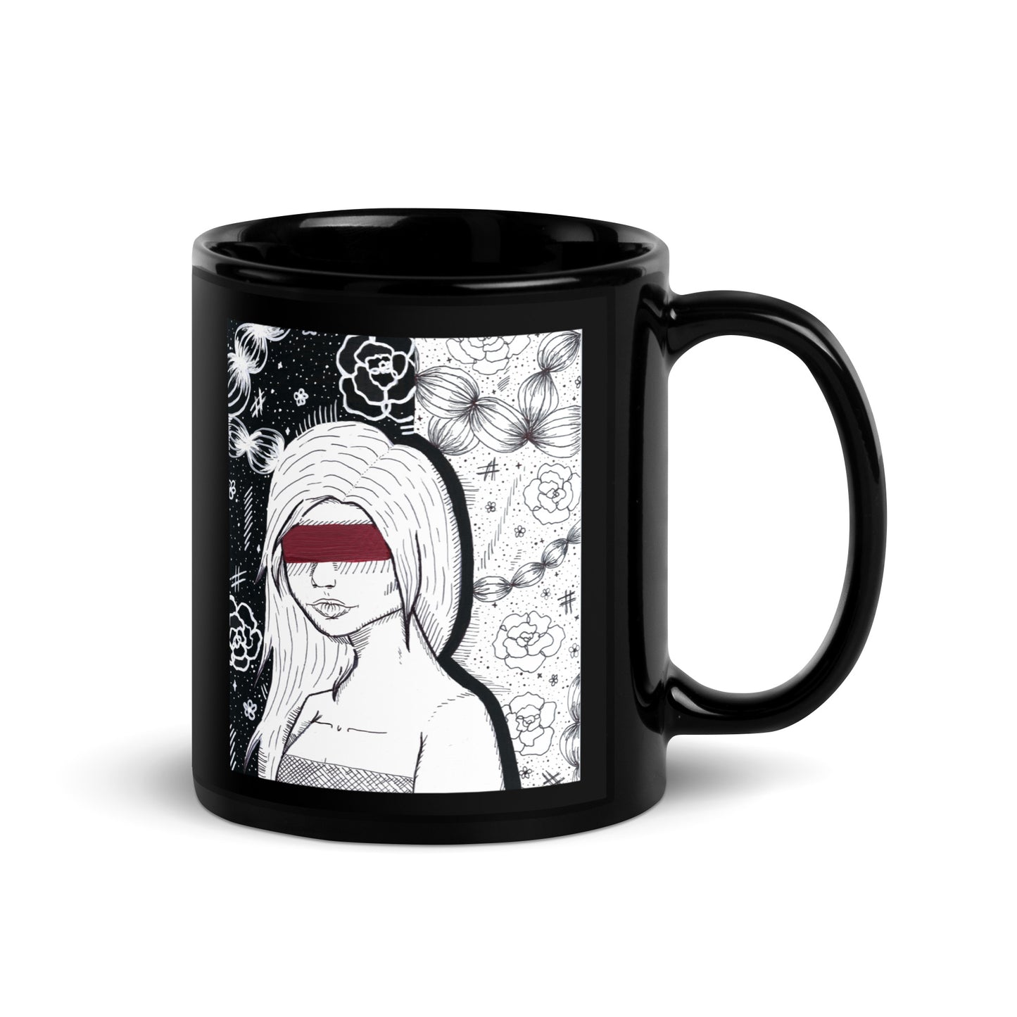 Black Glossy Mug - Wavelengths