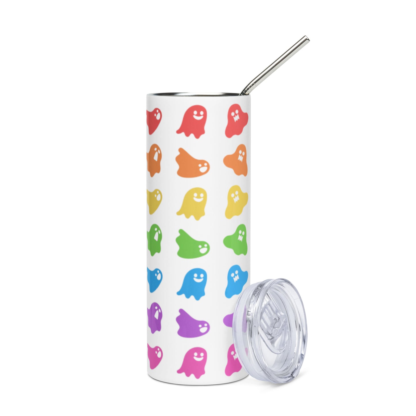 Stainless Steel Tumbler - Rainbow Ghost Design