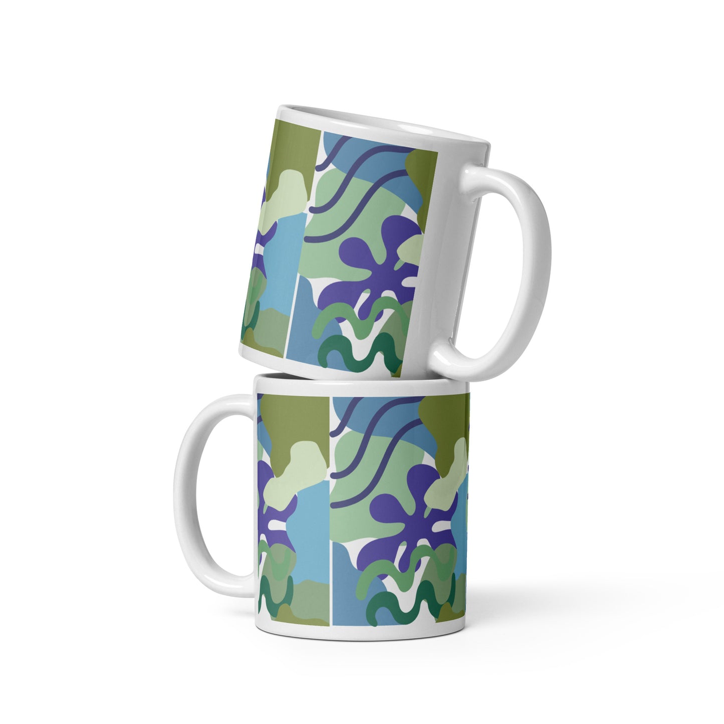 White Glossy Mug - Earth Tones