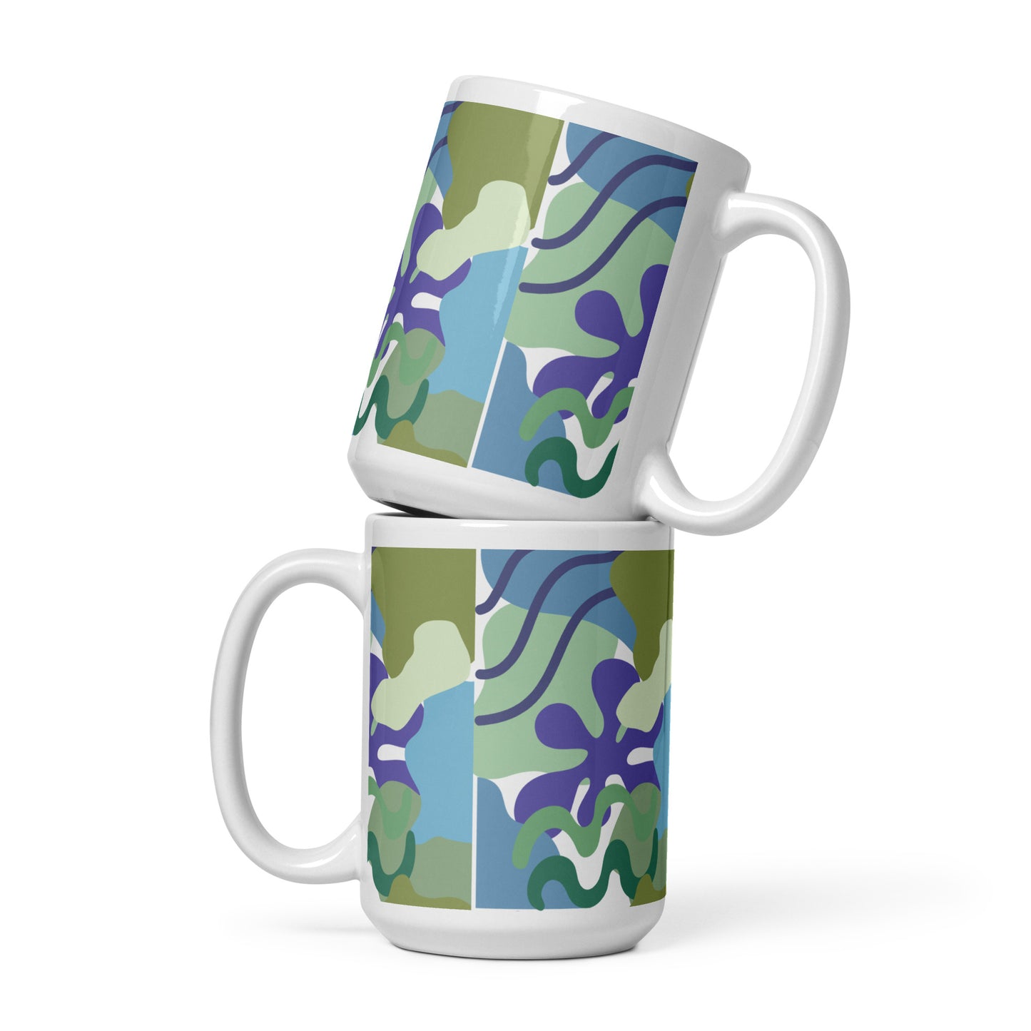 White Glossy Mug - Earth Tones