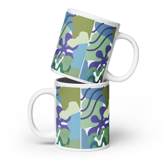 White Glossy Mug - Earth Tones